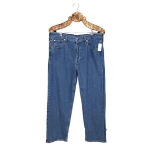 GAP Jeans Straight Cheeky High Rise Button Fly Medium Blue 14 SHORT NEW